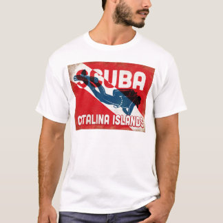 カタリナアイランズスキューバダイバーブルーレトロ Tシャツ