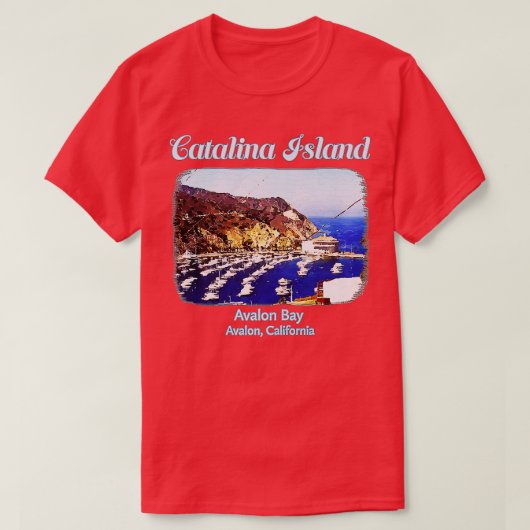 カタリナアイランドアヴァロンベイカリフォルニアビーチt tシャツ (デザイン正面)
