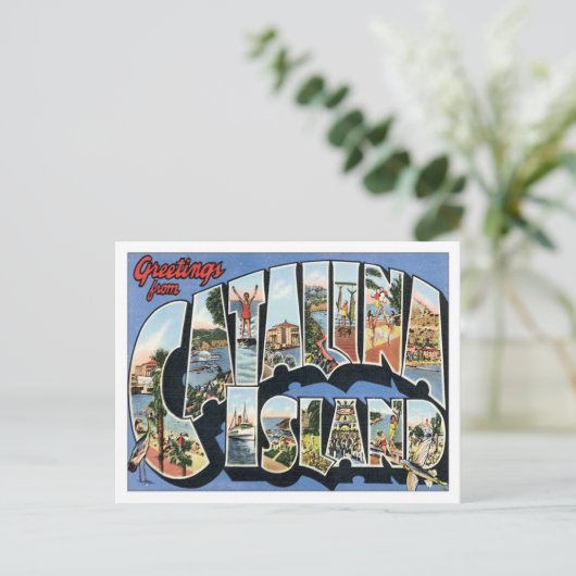 カタリナアイランドカリフォルニアからのご挨拶 ポストカード (スタンド正面)