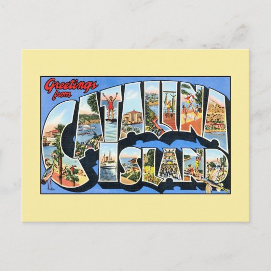 カタリナアイランドカリフォルニアからのヴィンテージの挨拶 ポストカード (正面)