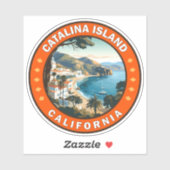 カタリナアイランドカリフォルニアトラベルアートバッジ シール (シート)