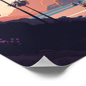 カタリナアイランドカリフォルニアボーツサンセットレトロ ポスター (角)