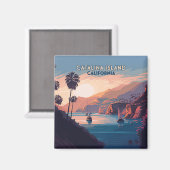 カタリナアイランドカリフォルニアボーツサンセットレトロ マグネット (正面/裏面)