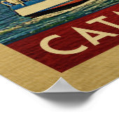 カタリナアイランドシルボートヴィンテージトラベルカリフォルニア ポスター (角)