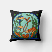 カタリナアイランドタイルヴィンテージ1920s海底ガーデン クッション (裏面)