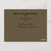 カタリナアイランドCA – ミニ収集可能プリント ポストカード (裏面)