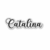 カタリナ名 – 手書き書道 シール (正面)