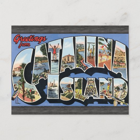 カタリナ島からのご挨拶ヴィンテージ ポストカード (正面)