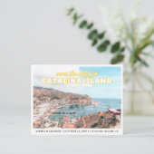 カタリナ島での結婚式のセイヴ・ザ・デートポストカード ポストカード (スタンド正面)