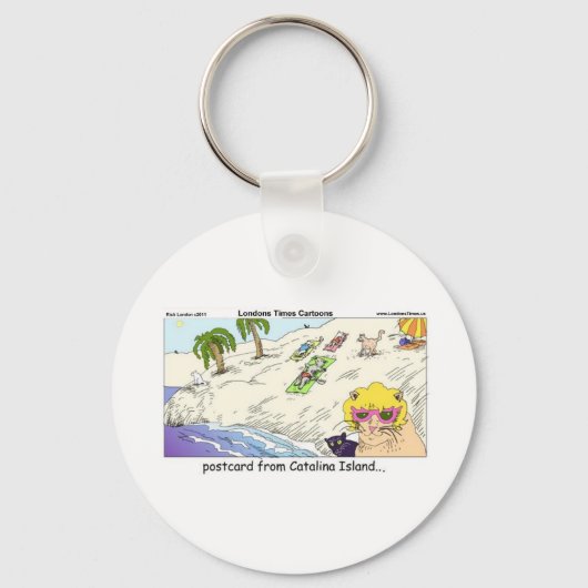 カタリナ島のおもしろいキャッツ キーホルダー (正面)