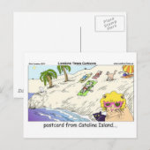 カタリナ島の猫の面白いギフトカード&Tシャツ ポストカード (正面/裏面)