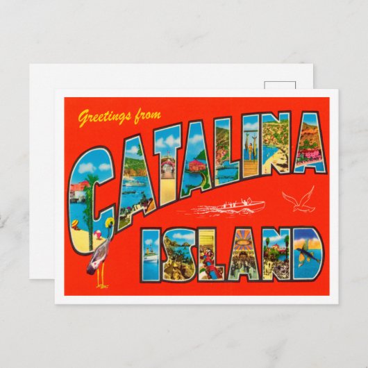 カタリナ島、カリフォルニアトラベルからの挨拶 ポストカード (正面/裏面)