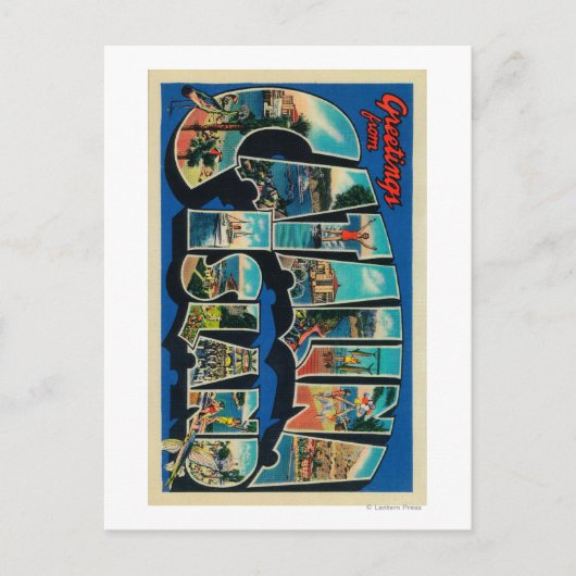 カタリナ島,カリフォルニア州 – ラージレター ポストカード (正面)