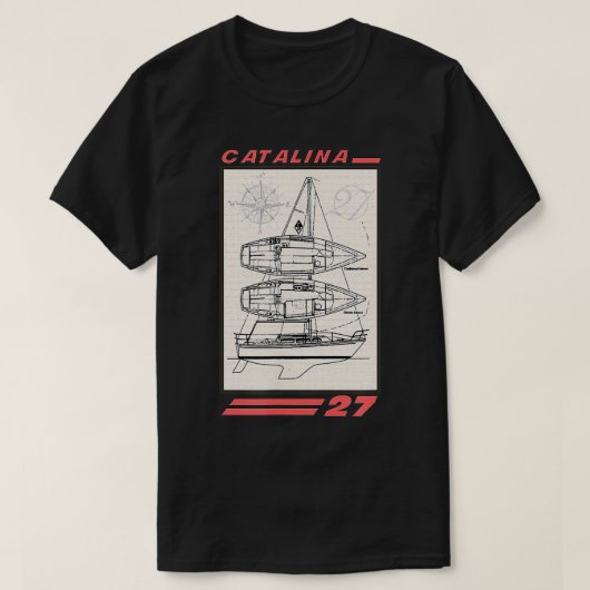 カタリナ27セイロートラインスケッチ Tシャツ (デザイン正面)