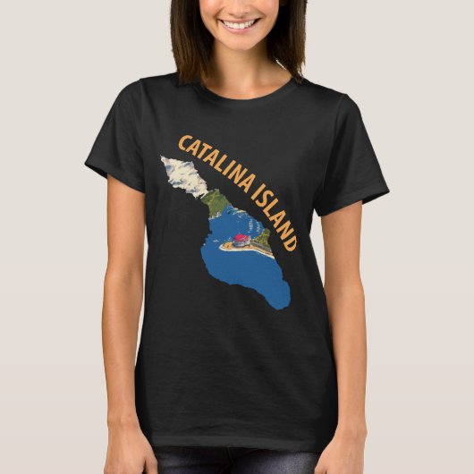 カタリーナ島 コースタル ブルー トラベル Tシャツ (正面)