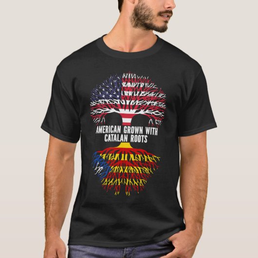 カタルーツ米国国旗で栽培されたアメリカ人 Tシャツ (正面)