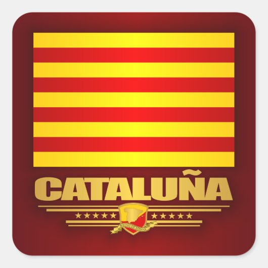 カタルーナ国旗(カタルーニャ) スクエアシール (正面)