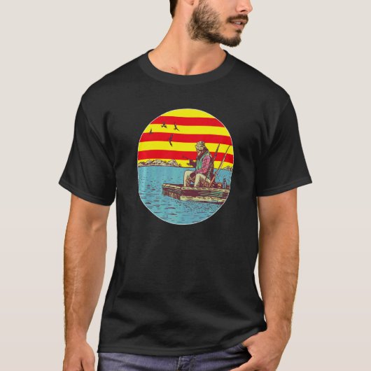カタルーニャでの釣り カタルーニャ フィッシング Tシャツ (正面)