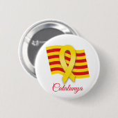 カタルーニャのリボンと旗 缶バッジ (正面&裏面)