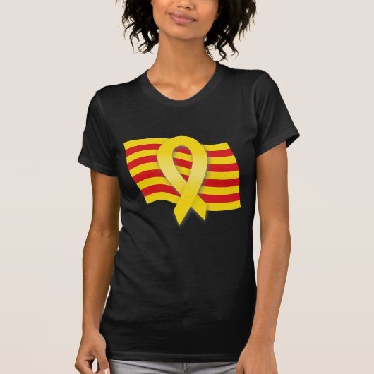 カタルーニャのリボンと旗 Tシャツ (正面)