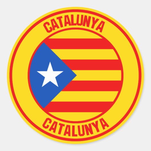 カタルーニャ丸エンブレム ラウンドシール (正面)