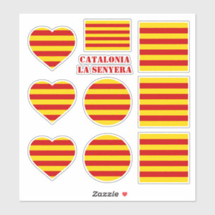 カタルーニャ ステッカー & ラ・セニェーラ フラグ ハート /スポーツ シール