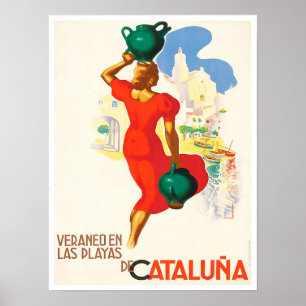 カタルーニャ・スペインのヴィンテージ旅行 ポスター