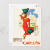 カタルーニャ・スペインのヴィンテージ旅行 ポストカード (正面/裏面)