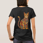 カタルーニャ・モザイクのネコの眼の胸部装飾 Tシャツ (裏面)