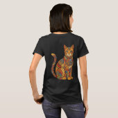 カタルーニャ・モザイクのネコの眼の胸部装飾 Tシャツ (裏面フル)