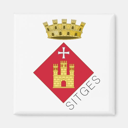 カタルーニャ(ESP)腕のシッチコート マグネット (正面)
