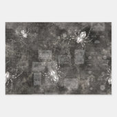 カタログニュースプリントの白いクモ ラッピングペーパーシート (正面3)