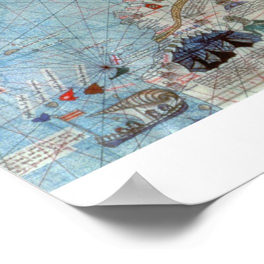 カタロニアのアトラス：北アフリカとヨーロッパの詳細、 ポスター (角)