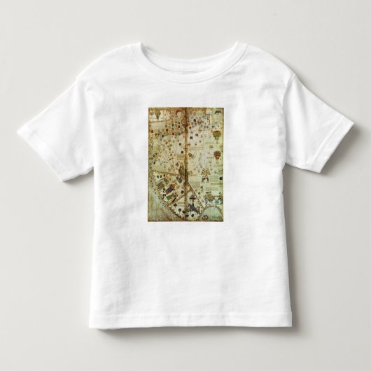カタロニアの世界地図からの詳細 トドラーTシャツ (正面)