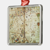 カタロニアの世界地図からの詳細 メタルオーナメント (左)