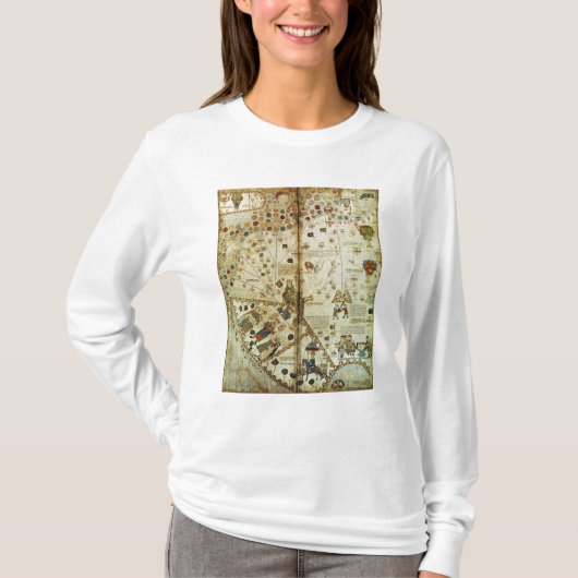 カタロニアの世界地図からの詳細 Tシャツ (正面)