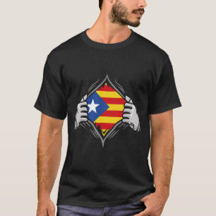 カタロニアの両手引き裂き明け旗 Tシャツ