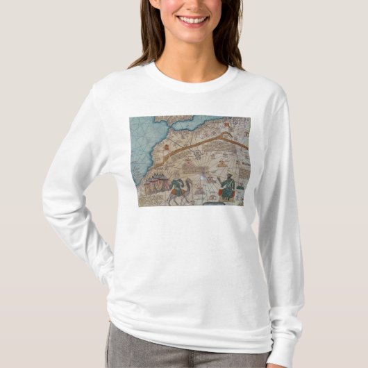カタロニアの地図書からの詳細、1375年 Tシャツ (正面)