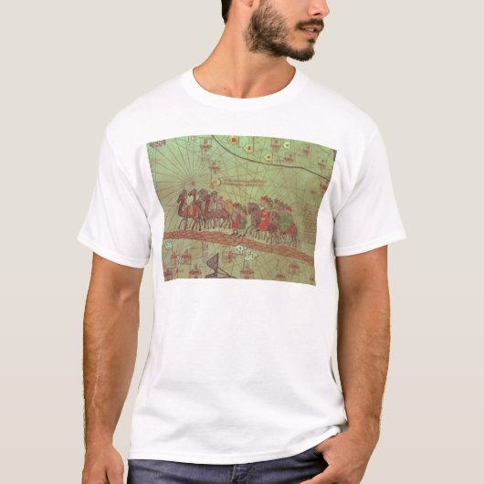 カタロニアの地図書、詳細の提示 Tシャツ (正面)