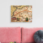 カタロニアの欧州地図の写しの詳細 キャンバスプリント (インサイチュ (リビング))