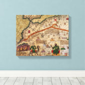 カタロニアの欧州地図の写しの詳細 キャンバスプリント (インサイチュ (ウッドフロア))