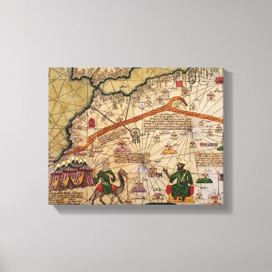 カタロニアの欧州地図の写しの詳細 キャンバスプリント (正面)