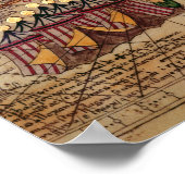 カタロニアの欧州地図の写しの詳細 ポスター (角)