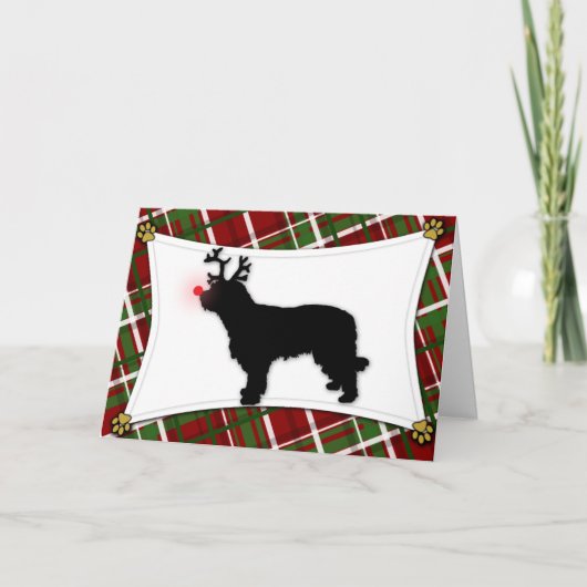 カタロニアの牧羊犬トナカイクリスマスカード シーズンカード (正面)