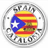 カタロニアシールノートパソコン用の丸い旗… シール (正面)