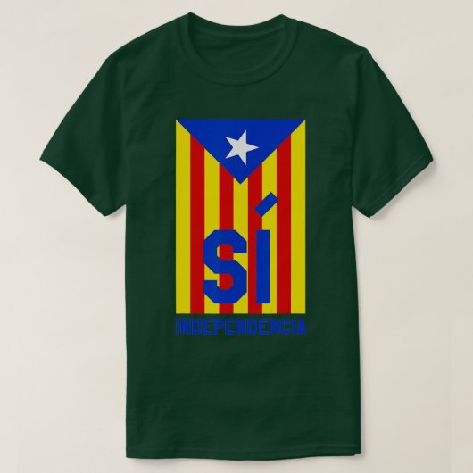 カタロニア国旗のシャツカタルーニャ独立 Tシャツ (デザイン正面)