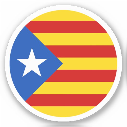 カタロニア国旗の丸いシール シール (正面)