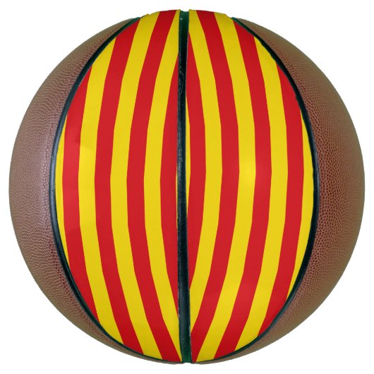カタロニア国旗を持つフルサイズバスケットボール バスケットボール (縦)