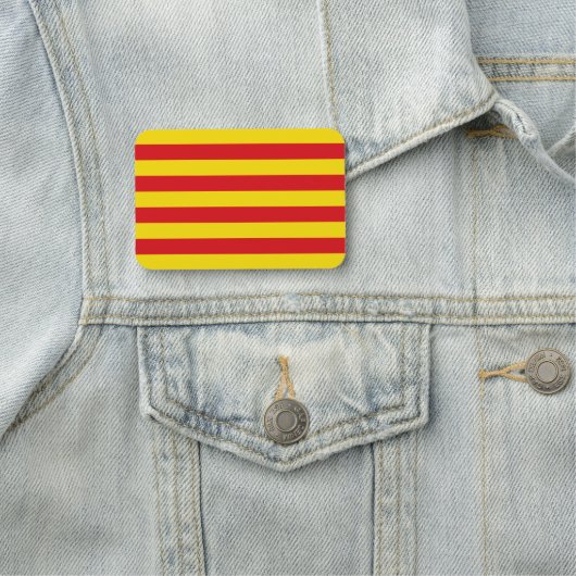 カタロニア国旗を持つ愛国的な名前タグ 名札 (インサイチュ)