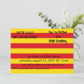 カタロニア国旗を掲げたベビーシャワー招待状 招待状 (スタンド正面)